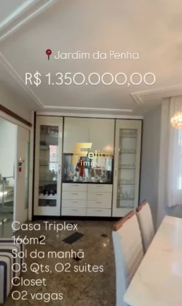 Imagem BELÍSSIMA CASA TRIPLEX DE 03 QUARTOS, SENDO 01 SUÍTE, SOL DA MANHÃ, À VENDA EM JARDIM DA PENHA, VITÓRIA/ES!