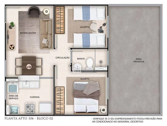 Imagem Apartamento em construção, 2 dormitórios à venda R$ 201.990,00 - Condomínio RESIDENCIAL VITÓRIA - Gurupi/Zona Sudeste - Teresina/PI