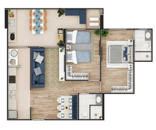 Imagem EXCELENTE APARTAMENTO NO CAIÇARA COM 2 DORMITÓRIOS E 1 SUÍTE!!!