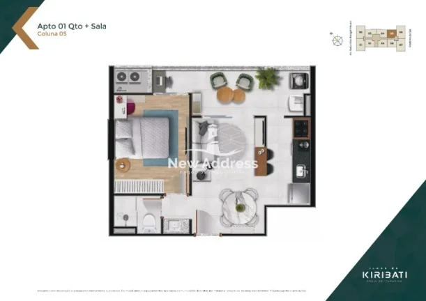 Imagem Quarto e Sala em localização privilegiada na Praia de Itaparica - Vila Velha!