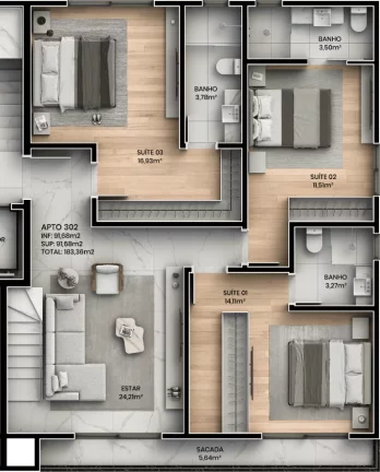 Imagem Selene Residence - Apartamento à venda no bairro Canto Grande - Bombinhas/SC