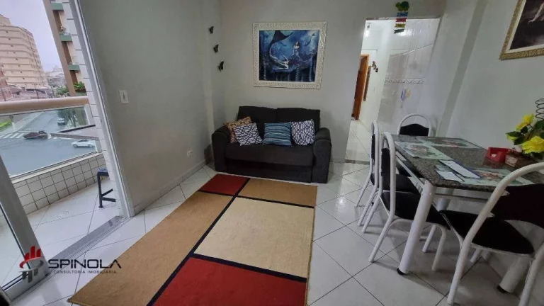 Imagem Apartamento com 1 dormitório à venda, 52 m² por R$ 352.000,00 - Tupi - Praia Grande/SP