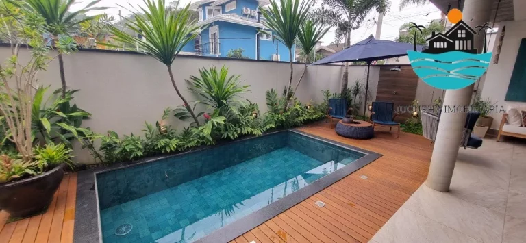 Imagem Venda ou Aluguel de casa em Juquehy - Condomínio com 4 suítes, 200m da praia, piscina privativa, área gourmet - máx. 12 pessoas | Juquehy Imobiliária