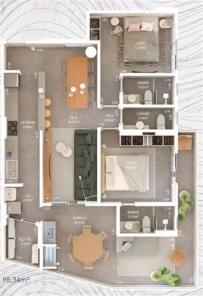 Imagem Apartamento com 2 dorms, Guilhermina, Praia Grande - R$ 1.18 mi, Cod: 2816