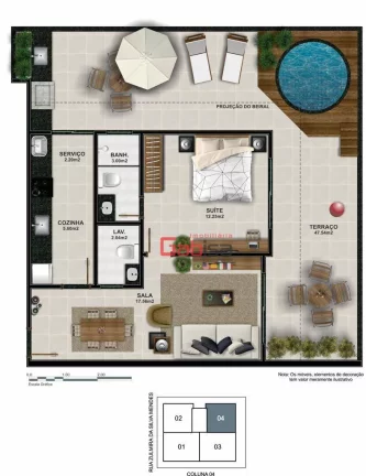 Imagem Quarto e Sala no Braga