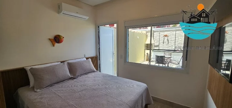 Imagem Aluguel Flat 45m² Térreo, 1 Vaga auto, piscina coletiva. | Juquehy Imobiliária