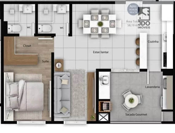 Imagem Apartamento a Venda no bairro Boa Vista - Curitiba, PR