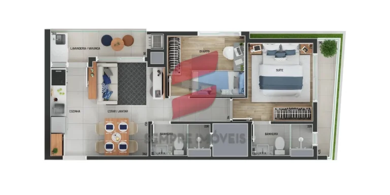 Imagem APARTAMENTO com 2 dormitórios à venda por R$ 423.341,64 no bairro Capão Raso - CURITIBA / PR