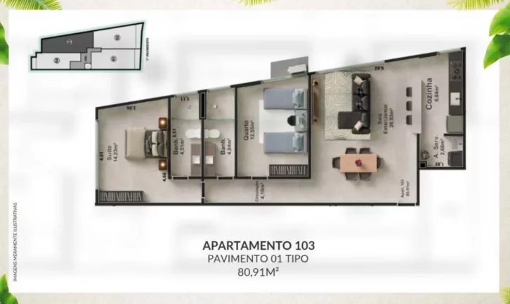 Imagem FRENTE A PRAIA DOS NAMORADOS EM IRIRI - Apartamento com TRÊS quartos!!
