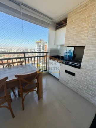 Imagem Apartamento, com 76m², 3 dormitórios, sendo 1 suíte, possui cozinha americana integrada à sala d...