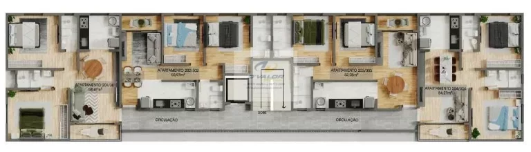Imagem Vendo Apartamentos de 50 à 101m², 2 quartos S/ 1 suíte e 1 vaga