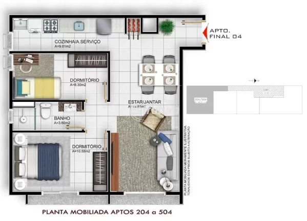 Imagem Apartamento 2 dormitórios em Camobi