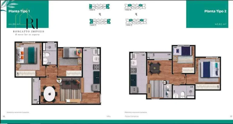Imagem Apartamento à venda, com 2 quartos, 44m2