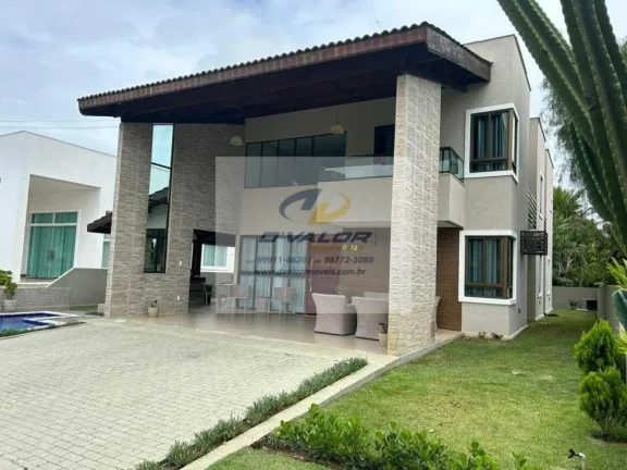 Imagem Vendo Casa Mobiliada, em Condomínio Fechado, com 300m², 5 suítes + DCE, área gourmet e 3 vagas