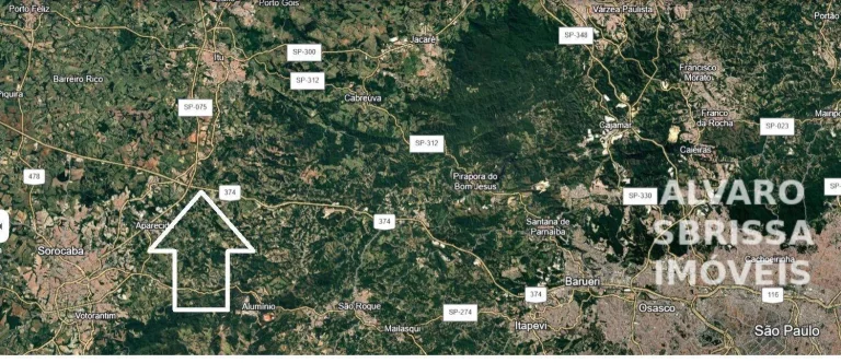 Imagem Área industrial e comercial a 10km do CACAU PARK. Com 3.1 milhoes de ms2. Com frente de 1 km linear beirando a Rodovia Castelo Banco (km75)