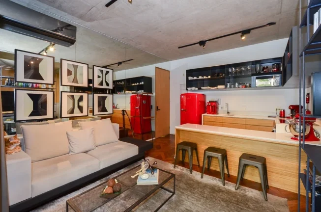 Imagem Studio Vila Mariana - 44M², 1 Dorm, 1 Vaga Demarcada, Varanda, Armários, Piscina, Churrascaria, Academia, Lavanderia Coletiva.