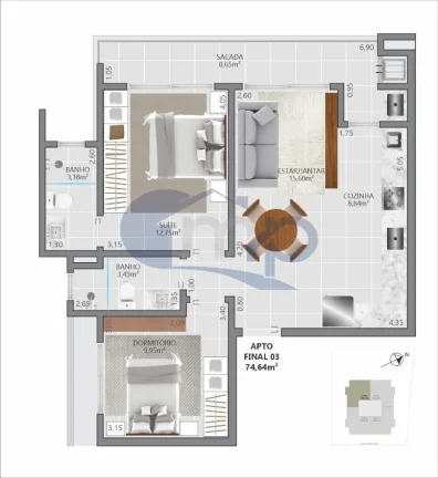 Imagem Apartamento a venda com 2 dormitorios no centro de Torres/RS