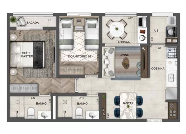 Imagem Condomínio Blue Home Resort Jockey, apartamento com 2 quartos a venda em Butantã São Paulo SP