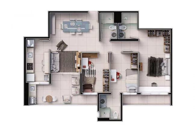 Imagem Apartamento com 3 dormitórios à venda, 78 m² por R$ 657.540,47 - Fátima - Teresina/PI