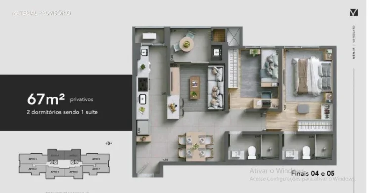 Imagem Apartamento 2 dormitórios novo no Ecoville - New In Vanguard