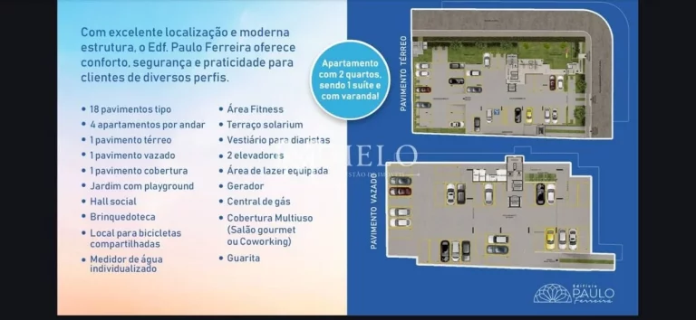 Imagem Apartamento 2Qts;1Suits,Varanda,1 vaga,58.43M²