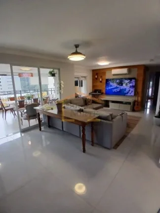 Imagem Apto 145m², 3 suítes, sala ampla, lavabo, sacada com churrasqueira, cozinha americana, área de se...