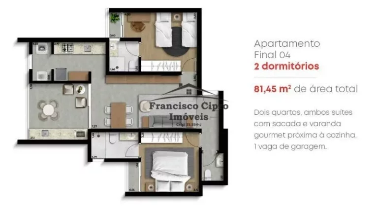 Imagem Apartamento à venda no bairro Residencial Village Santana - Guaratinguetá/SP