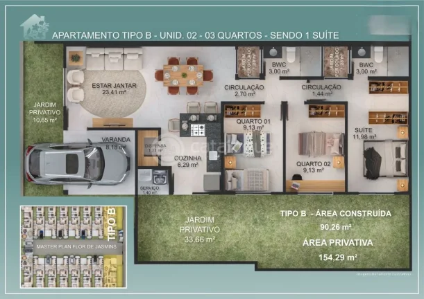 Imagem Sua Nova Casa no Condomínio Flor de Jasmins - Parque das Árvores