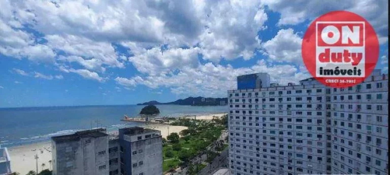 Imagem Cobertura vista mar piscina churrasqueira com 4 suítes à venda, 335 m² por R$ 3.500.000 - José Menino - Santos/SP