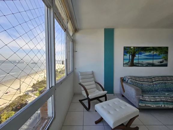 Imagem Apartamento vista mar 130 m² 1 vaga escriturada à venda no Embaré - Santos/SP