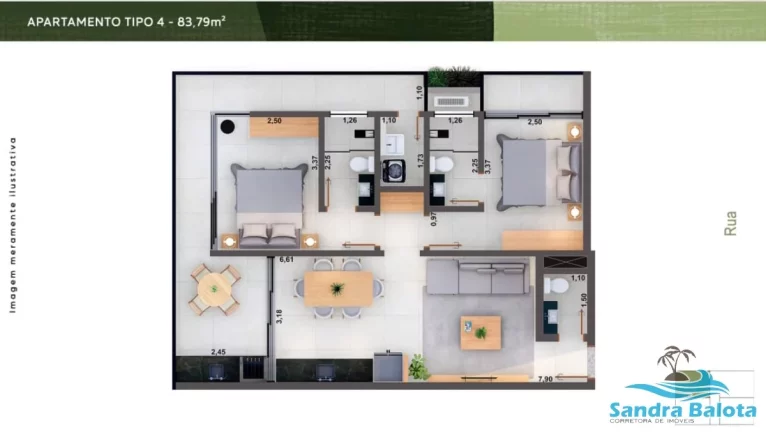 Imagem Apartamentos com 2 suítes e 1 lavabo/Itaguá