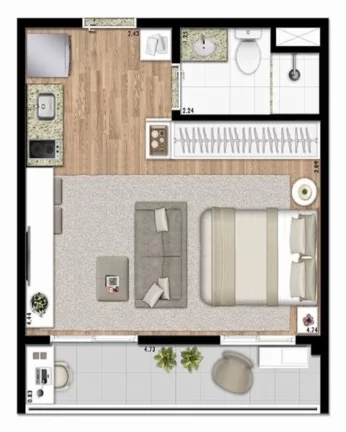 Imagem Apartamento Studio recém entregue na Rua Conselheiro Furtado - Liberdade