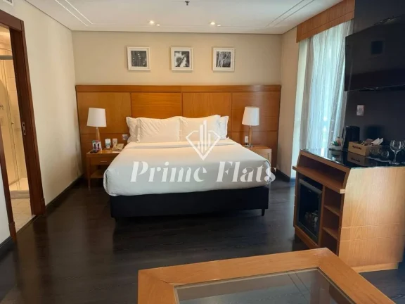 Imagem Flat disponível para venda no Meliá Jardim Europa no Itaim Bibi, com 35m², 1 dormitório e 1 vaga de garagem
