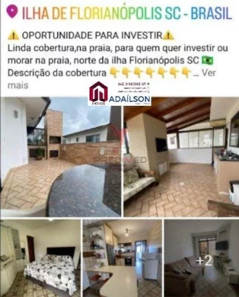 Imagem LINDA COBERTURA NA PRAIA NORTE DA ILHA SC, CONJUNTO RESIDENCIAL ESTRELA DO MAR