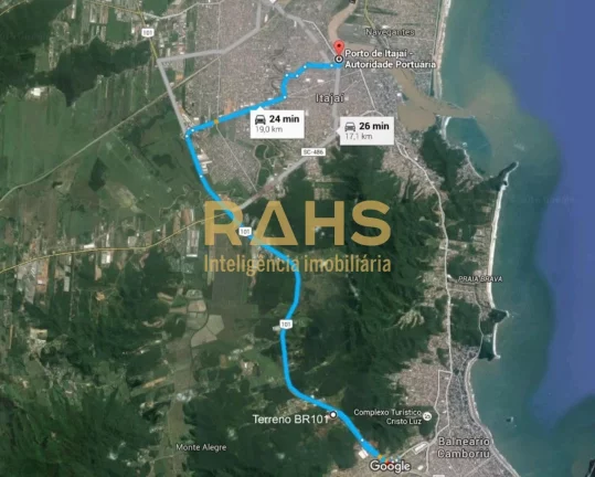 Imagem Uma área de 50.000 m² com 127,85 m de frente para BR 101 Próximo a entrada de Camboriú SC Com a ...