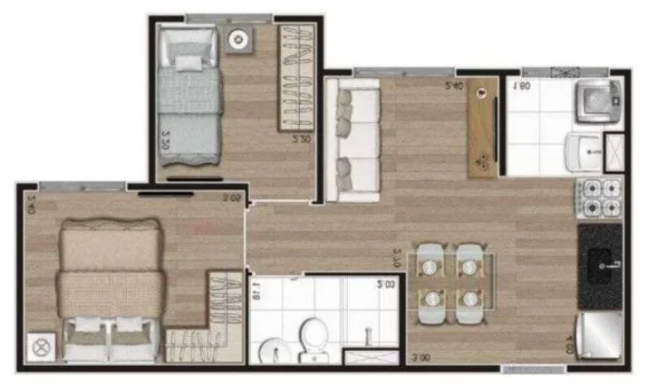 Imagem Apartamento Paraíso do Morumbi - 35M², 2 Dorms, 1 Vaga.