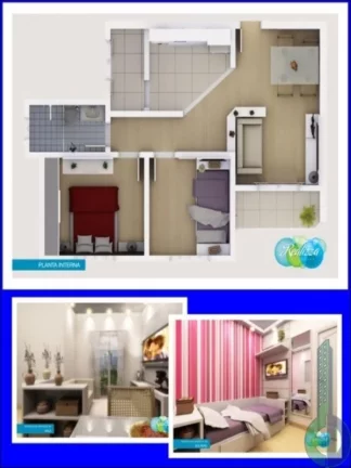 Imagem Aluguel de Apartamento na Vila João Ramalho, 2 Quartos, 1 Banheiro, 1 Vaga de Garagem - Condomínio Realizza Santo André