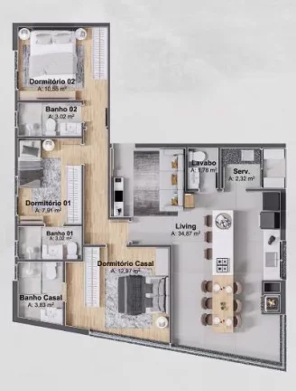 Imagem Apartamento com 2 Quartos à Venda, 105 m² em Centro - Porto Belo
