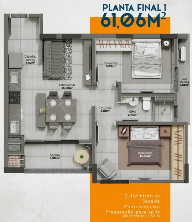 Imagem Apartamento na planta no Lídia Duarte em Camboriú.