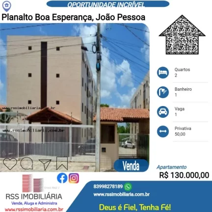 Imagem Apartamento à venda, Planalto Boa Esperança, João Pessoa/PB