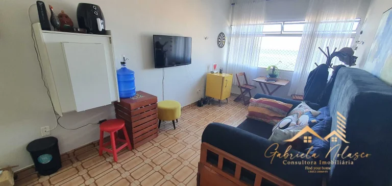 Imagem Seu novo lar está aqui! Kit Mobiliada de Frente para o Mar no José Menino, Santos - R$ 2.550