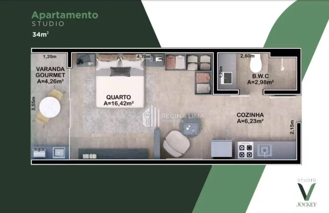 Imagem Studio com 1 dormitório à venda por R$ 378.170,10 - Edifício STUDIO V JOCKEY - Jóquei - Teresina/PI