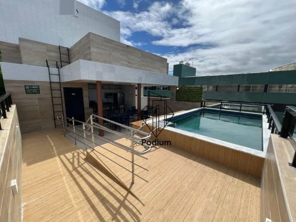 Imagem Flat mobiliado com área de lazer e vista para o mar da praia do Cabo Branco - FL0824.
