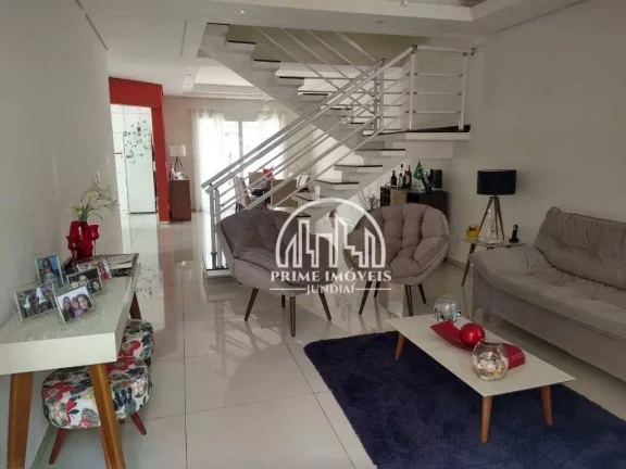 Imagem Lindo sobrado de 287m² AC c/ área gourmet + piscina + bangalô + suíte c/ hidro - Excelente localização! Jardim Caçula, Jundiaí/SP