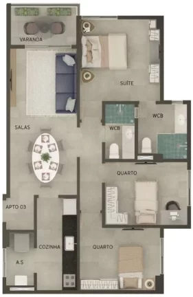 Imagem Apartamento com 2 dormitórios à venda, 56 m² por R$ 358.542,44 - Bancários - João Pessoa/PB Imagem Apartamento com 2 dormitórios à venda, 56 m² por R$ 358.542,44 - Bancários - João Pessoa/PB