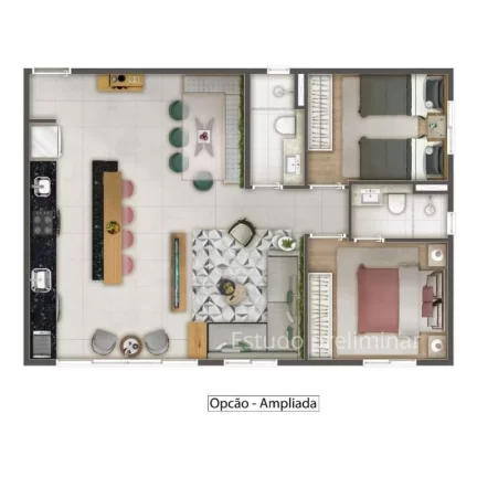 Imagem Apartamento com 3 dormitórios à venda, 64 m² por R$ 430.000,00 - Jardim Modelo - Suzano/SP