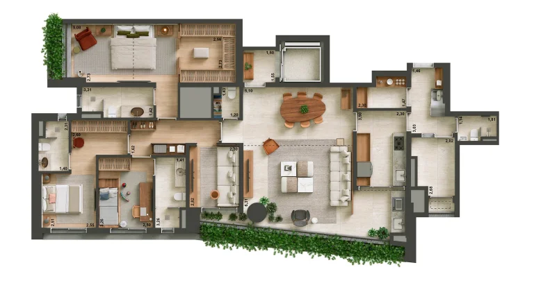 Imagem Cobertura Penthouse com 304 m2, 3 suítes e 3 vagas a venda no Brooklin, São Paulo
