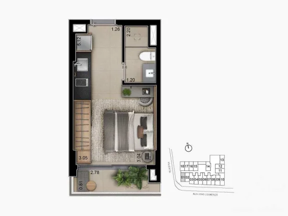 Imagem Apartamento Studio 25m2 Vila Nova Conceição