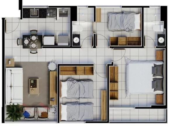 Imagem Apartamento 3 dormitórios para Venda em Teresina, Primavera, 1 dormitório, 1 suíte, 2 banheiros, 1 vaga