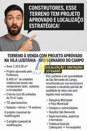 Imagem “Construtores, esse terreno tem projeto aprovado e localização estratégica!